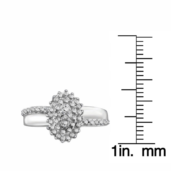 JewelonFire Accent White Diamond Sterling Silver Ring