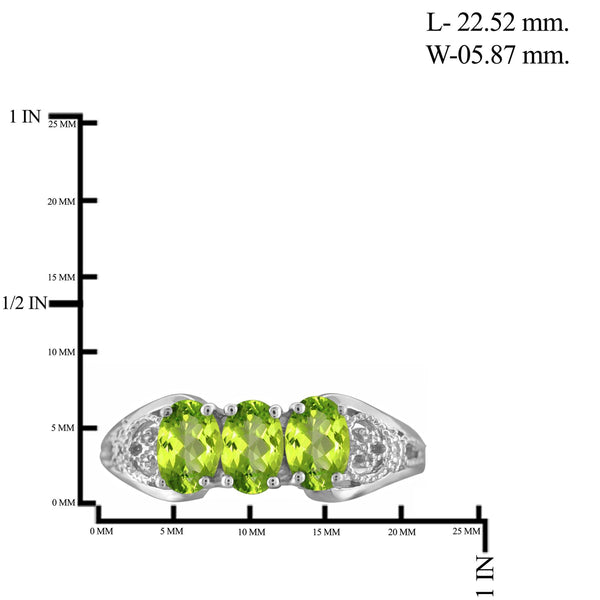 JewelonFire 1 1/2 Carat T.G.W. Peridot Sterling Silver Ring - Assorted Colors