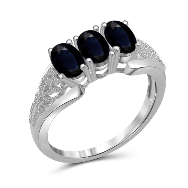 JewelonFire 2.00 Carat T.G.W. Sapphire Sterling Silver Ring - Assorted Colors