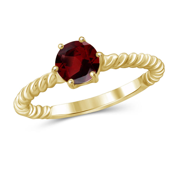 JewelonFire 3/4 Carat T.G.W. Garnet Sterling Silver Ring - Assorted Colors