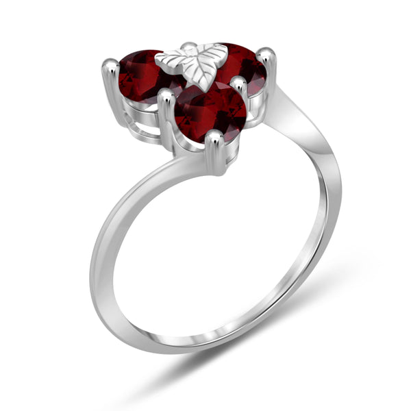 JewelonFire 1 3/4 Carat T.G.W. Garnet Sterling Silver Ring - Assorted Colors