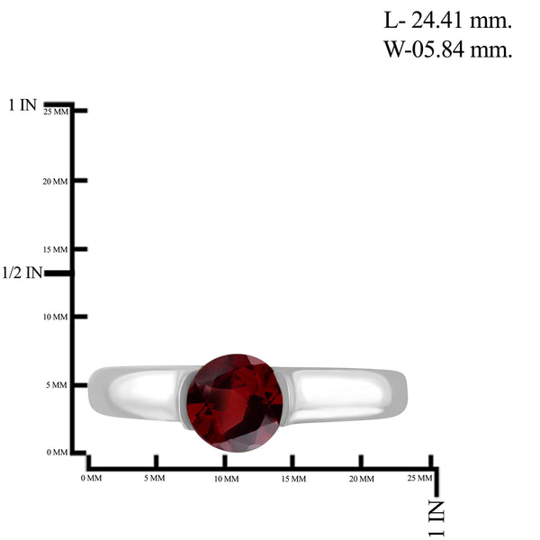 JewelonFire 3/4 Carat T.G.W. Garnet Sterling Silver Ring - Assorted Colors