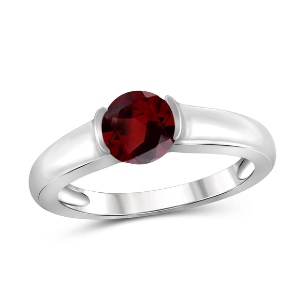 JewelonFire 3/4 Carat T.G.W. Garnet Sterling Silver Ring - Assorted Colors