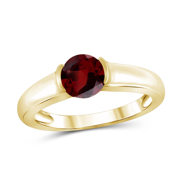 JewelonFire 3/4 Carat T.G.W. Garnet Sterling Silver Ring - Assorted Colors