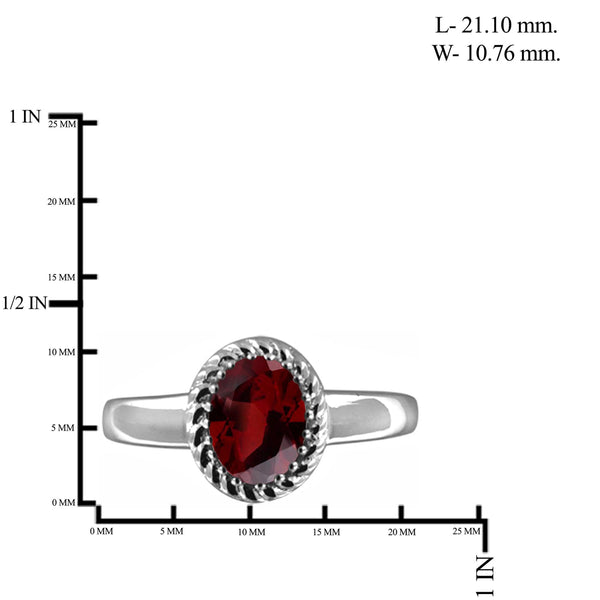 JewelonFire 1.00 Carat T.G.W. Garnet Sterling Silver Ring - Assorted Colors