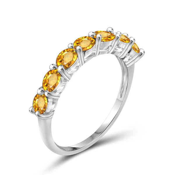 JewelonFire 1 1/4 Carat T.G.W. Citrine Sterling Silver Band - Assorted Colors