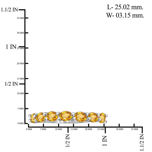 JewelonFire 1 1/4 Carat T.G.W. Citrine Sterling Silver Band - Assorted Colors