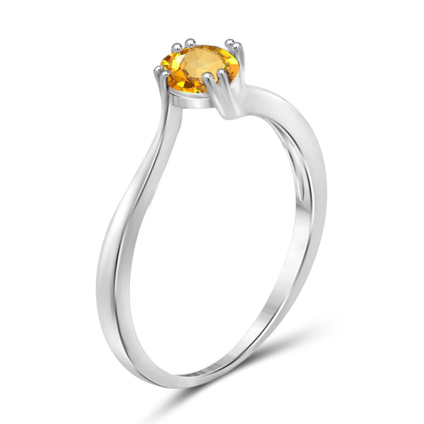 JewelonFire 1/2 Carat T.G.W. Citrine Sterling Silver Ring - Assorted Colors