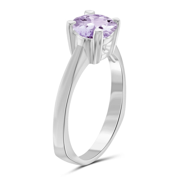 JewelonFire 1 1/5 Carat T.G.W. Pink Amethyst Sterling Silver Ring - Assorted Colors