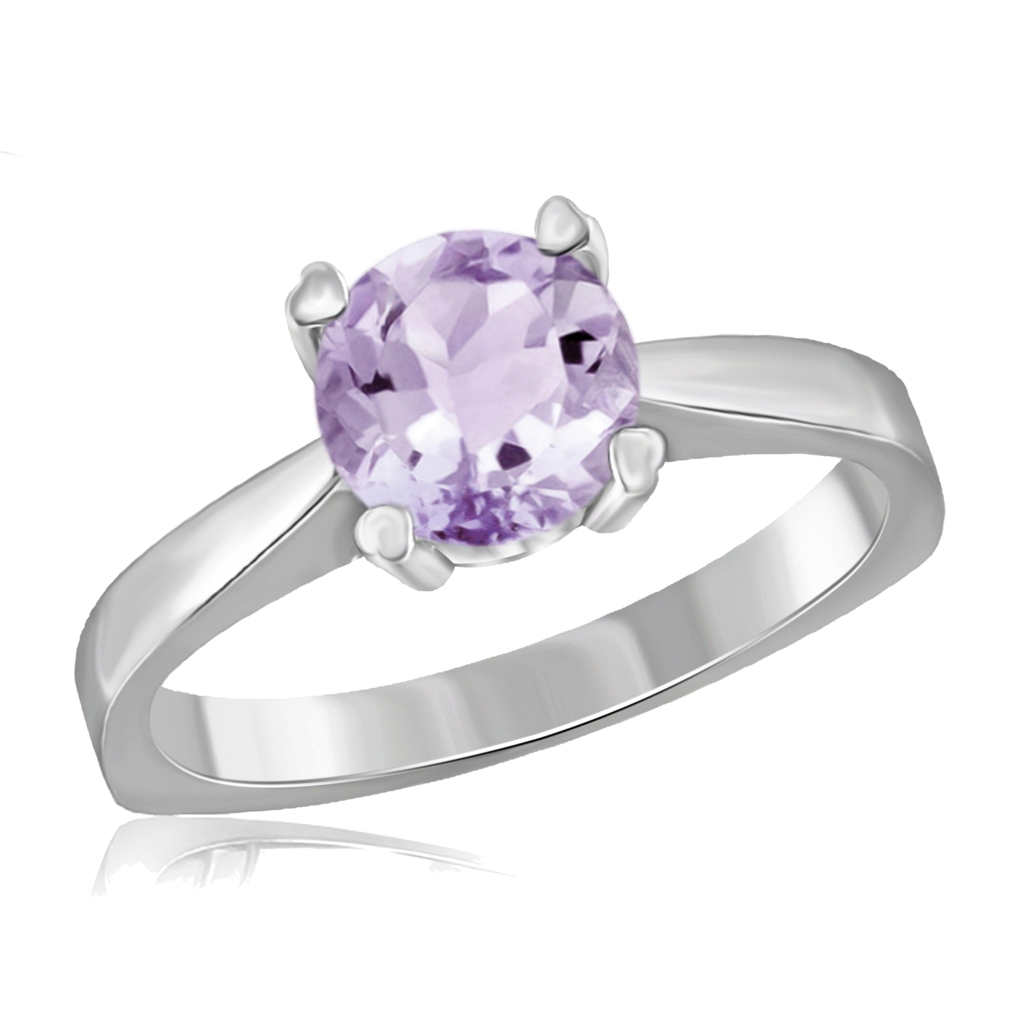 JewelonFire 1 1/5 Carat T.G.W. Pink Amethyst Sterling Silver Ring - Assorted Colors