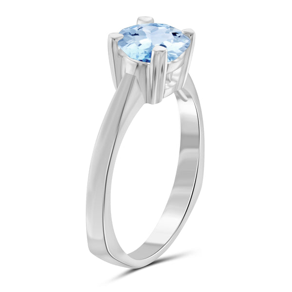 JewelonFire 1 1/2 Carat T.G.W. Sky Blue Topaz Sterling Silver Ring - Assorted Colors