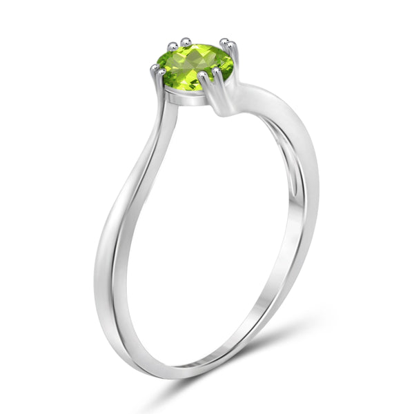 JewelonFire 1/2 Carat T.G.W. Peridot Sterling Silver Ring - Assorted Colors