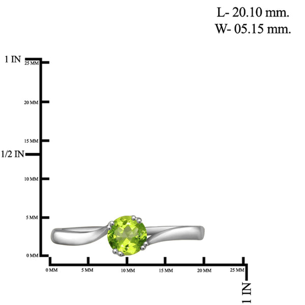 JewelonFire 1/2 Carat T.G.W. Peridot Sterling Silver Ring - Assorted Colors