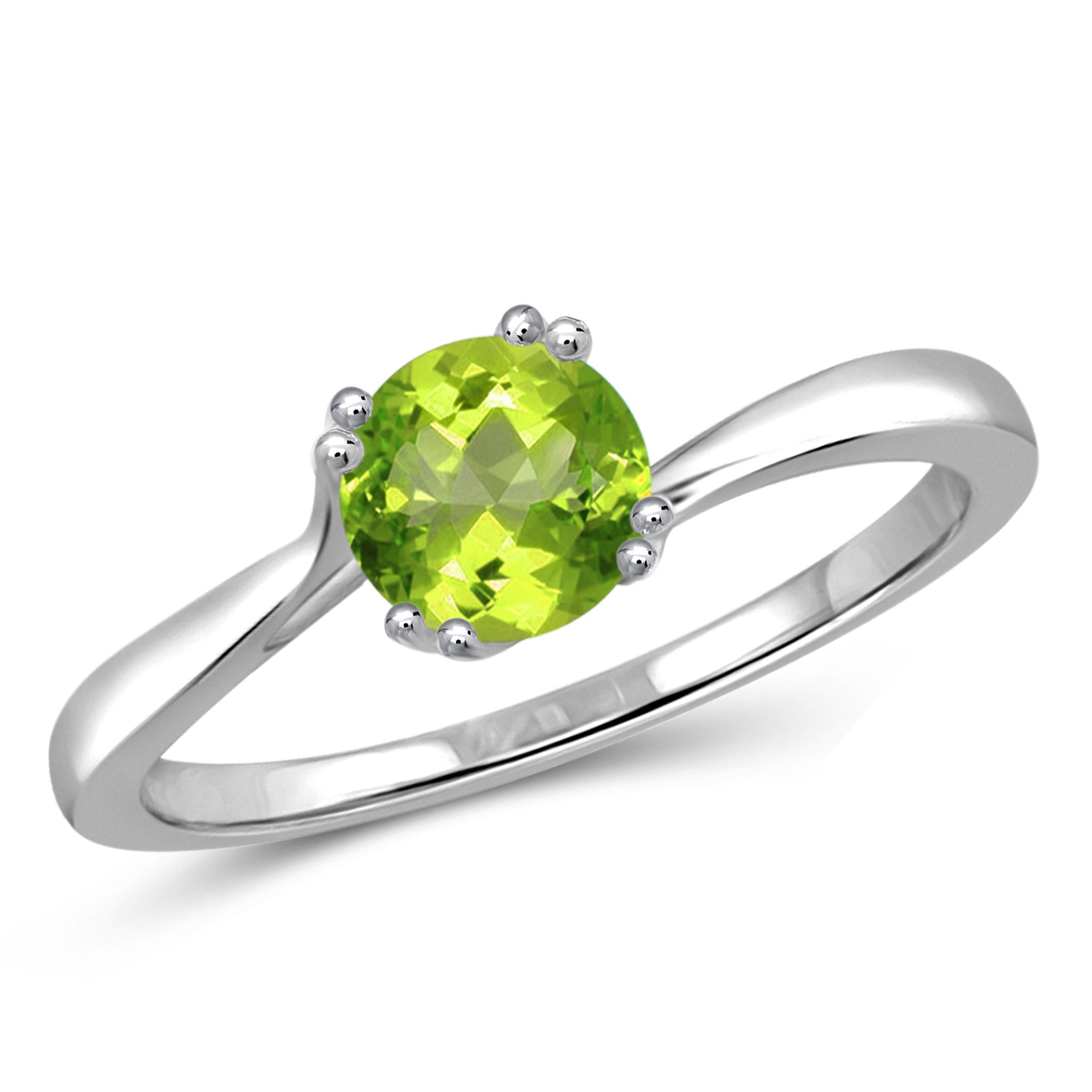 JewelonFire 1/2 Carat T.G.W. Peridot Sterling Silver Ring - Assorted Colors