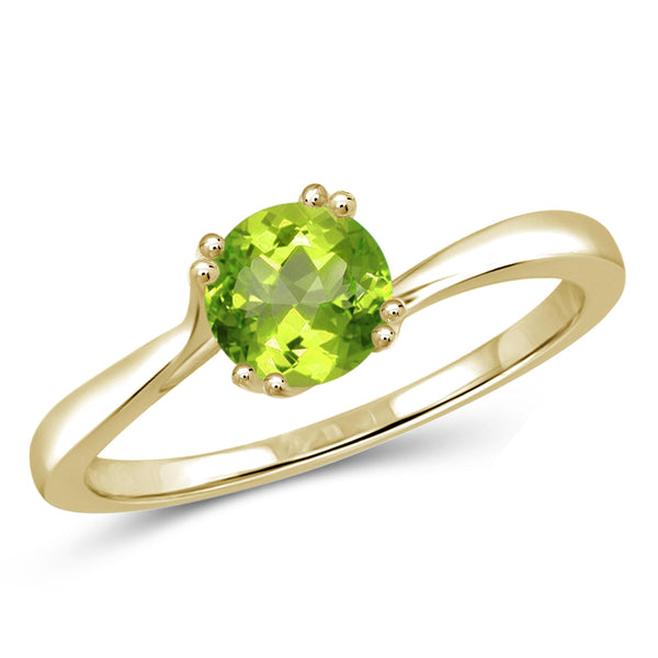 JewelonFire 1/2 Carat T.G.W. Peridot Sterling Silver Ring - Assorted Colors