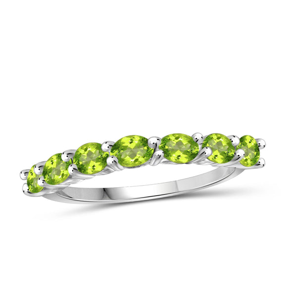 JewelonFire 1 1/3 Carat T.G.W. Peridot Sterling Silver Band - Assorted Colors