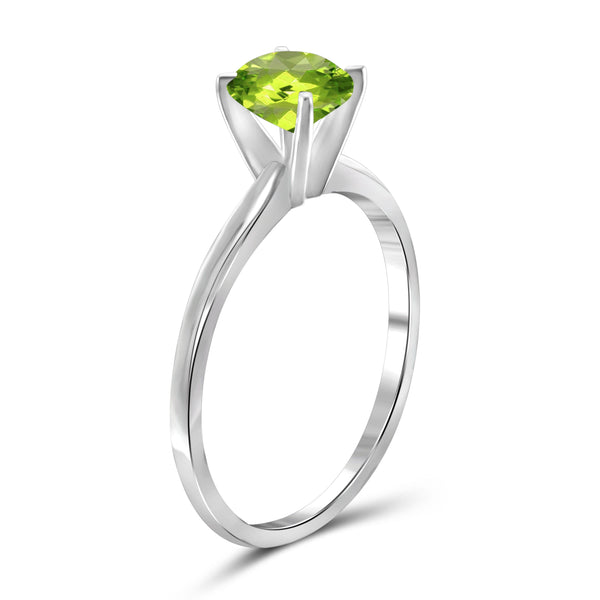 JewelonFire 3/4 Carat T.G.W. Peridot Sterling Silver Ring - Assorted Colors