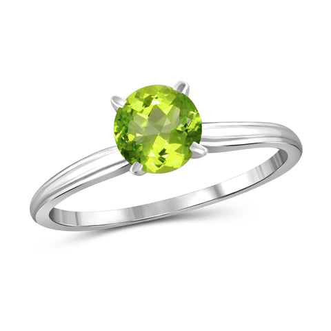 JewelonFire 3/4 Carat T.G.W. Peridot Sterling Silver Ring - Assorted Colors