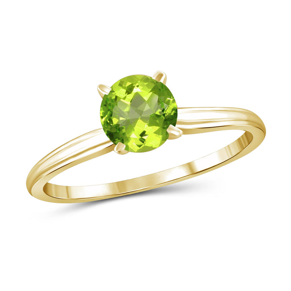 JewelonFire 3/4 Carat T.G.W. Peridot Sterling Silver Ring - Assorted Colors