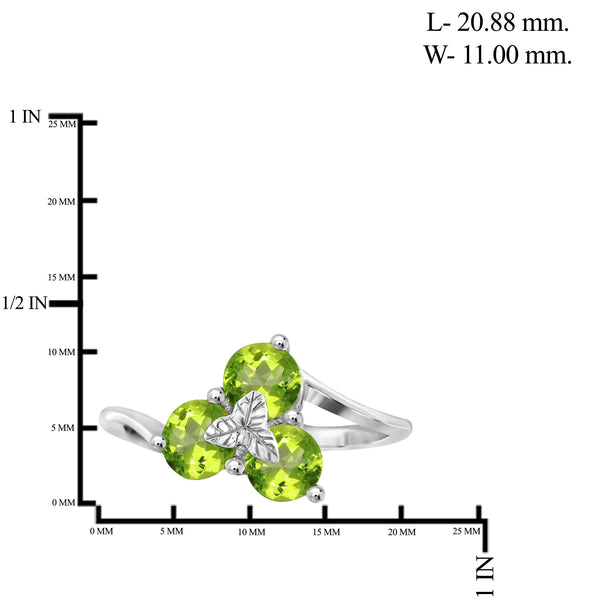 JewelonFire 1 1/3 Carat T.G.W. Peridot Sterling Silver Ring - Assorted Colors