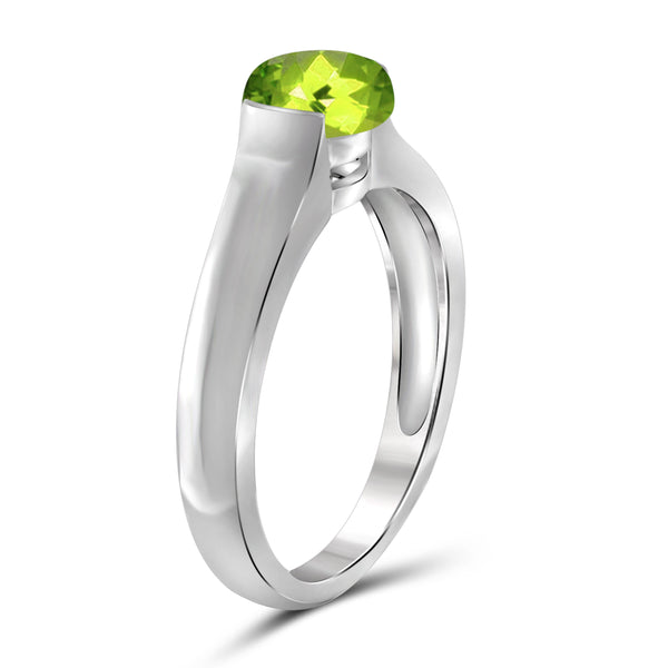 JewelonFire 3/4 Carat T.G.W. Peridot Sterling Silver Ring - Assorted Colors