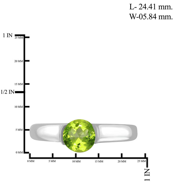 JewelonFire 3/4 Carat T.G.W. Peridot Sterling Silver Ring - Assorted Colors