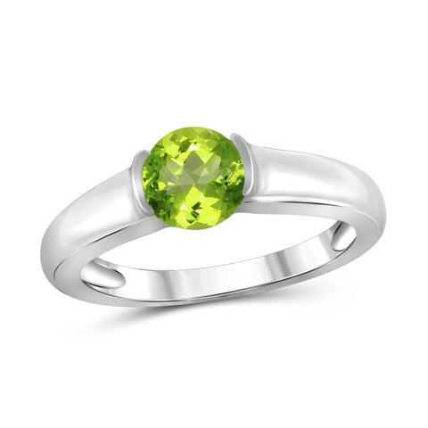 JewelonFire 3/4 Carat T.G.W. Peridot Sterling Silver Ring - Assorted Colors