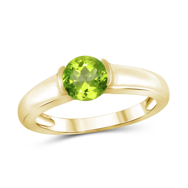 JewelonFire 3/4 Carat T.G.W. Peridot Sterling Silver Ring - Assorted Colors