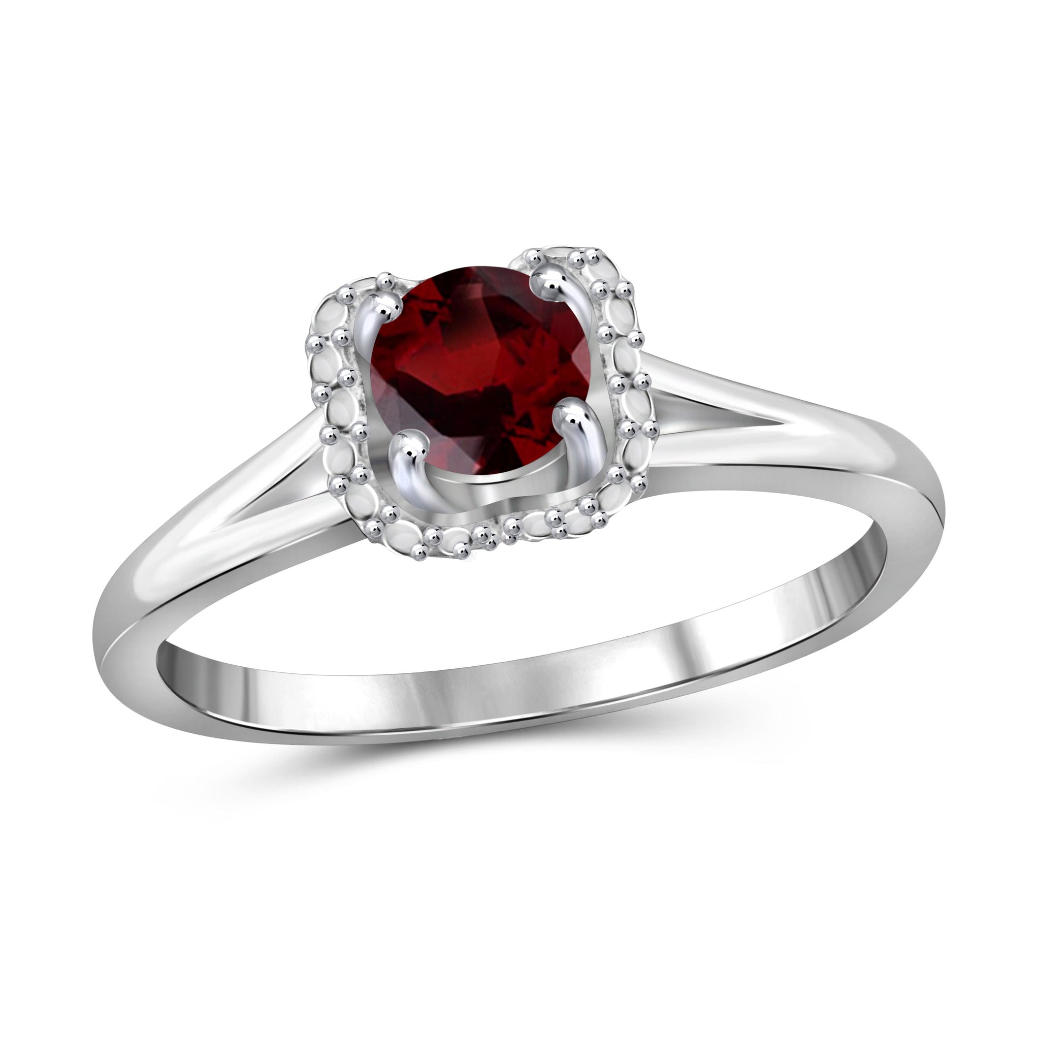 JewelonFire 1/2 Carat T.G.W. Garnet Sterling Silver Ring - Assorted Colors