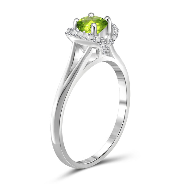 JewelonFire 1/2 Carat T.G.W. Peridot Sterling Silver Ring - Assorted Colors