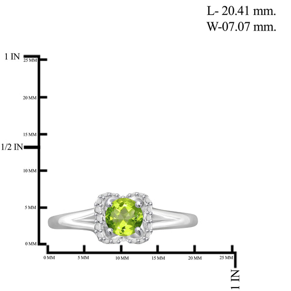 JewelonFire 1/2 Carat T.G.W. Peridot Sterling Silver Ring - Assorted Colors