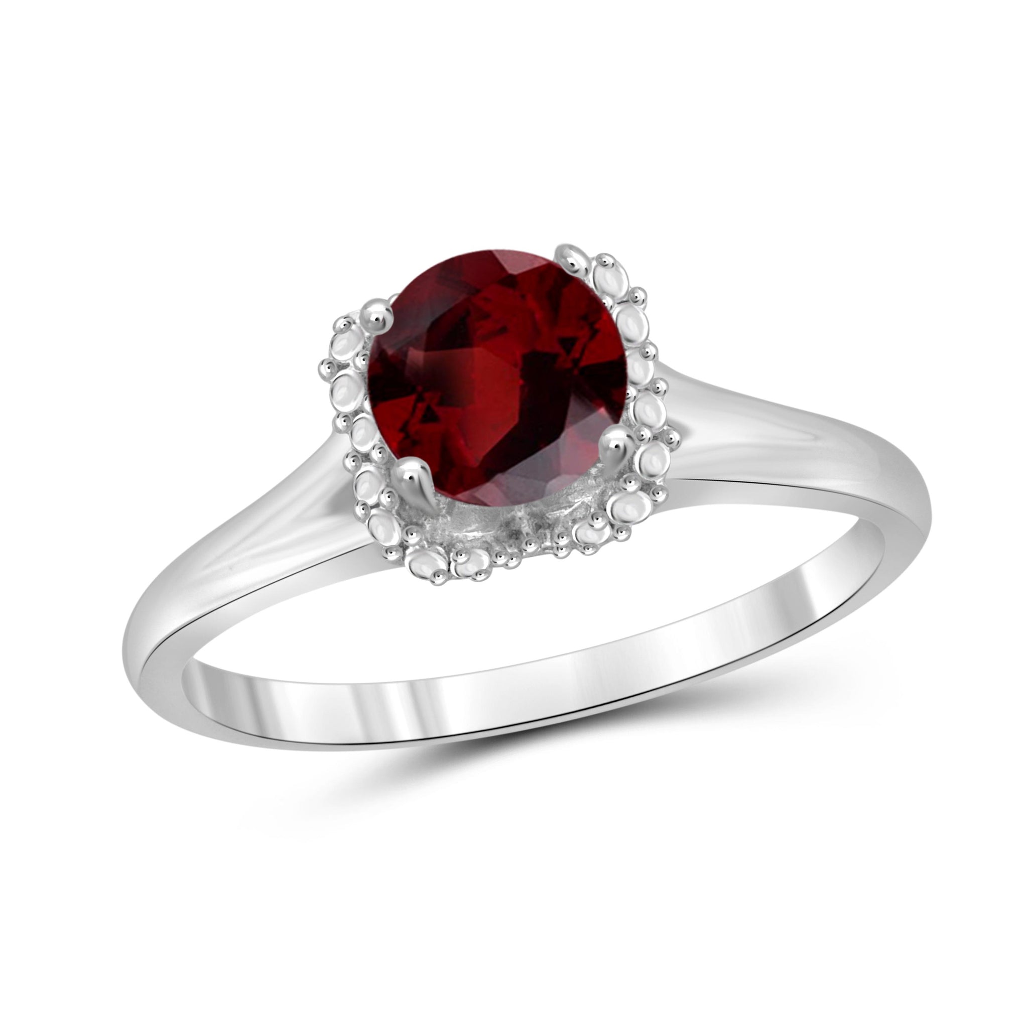 JewelonFire 3/4 Carat T.G.W. Garnet Sterling Silver Ring - Assorted Colors