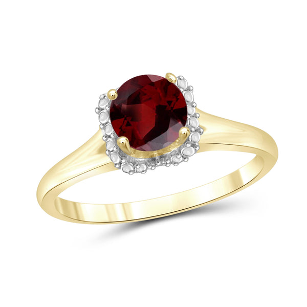 JewelonFire 3/4 Carat T.G.W. Garnet Sterling Silver Ring - Assorted Colors