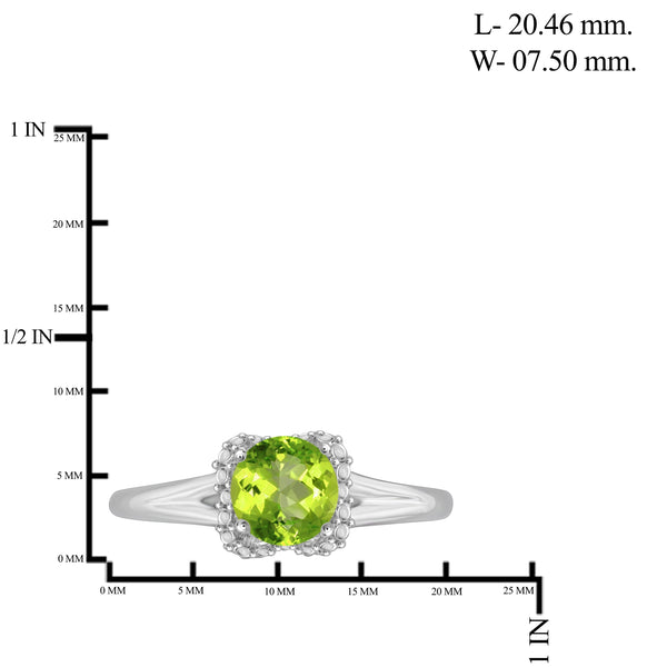 JewelonFire 3/4 Carat T.G.W. Peridot Sterling Silver Ring - Assorted Colors