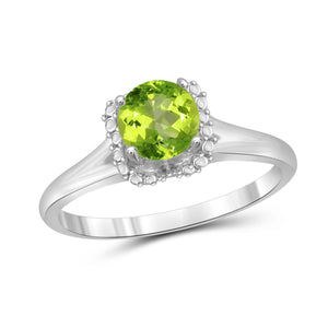 JewelonFire 3/4 Carat T.G.W. Peridot Sterling Silver Ring - Assorted Colors