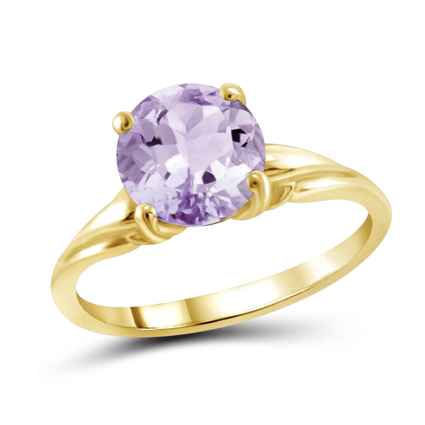 JewelonFire 1 3/4 Carat T.G.W. Pink Amethyst Sterling Silver Ring - Assorted Colors