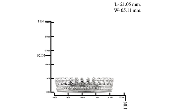 JewelonFire Sterling Silver Sleek Imperial Crown Ring - Assorted Colors