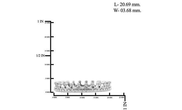 JewelonFire Sterling Silver Sleek Imperial Crown Ring - Assorted Colors