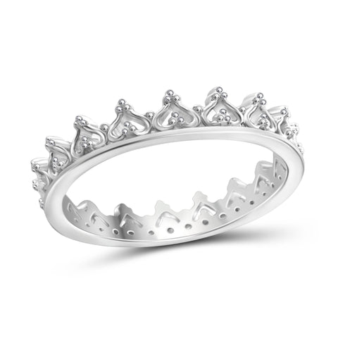 JewelonFire Sterling Silver Sleek Imperial Crown Ring - Assorted Colors