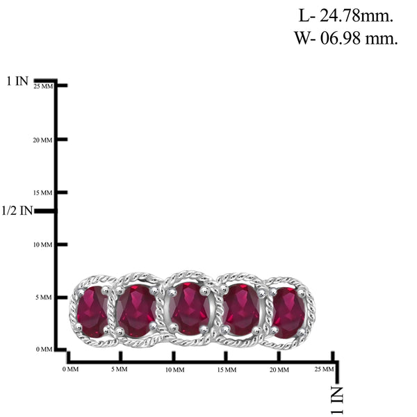JewelonFire 0.90 Carat T.G.W Ruby Sterling Silver Ring - Assorted Colors