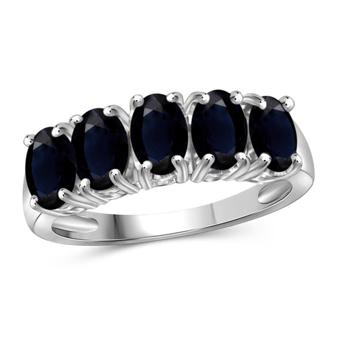 JewelonFire 3.30 Carat T.G.W. Sapphire Sterling Silver Ring - Assorted Colors