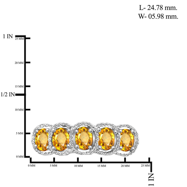 JewelonFire 1.00 Carat T.G.W. Citrine Sterling Silver Ring - Assorted Colors