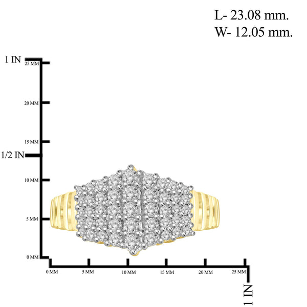 JewelonFire 1 Carat T.W. White Diamond Sterling Silver Domed Textured Ring