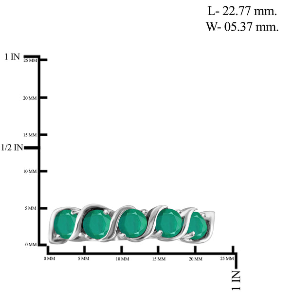 JewelonFire 1 1/2 Carat T.G.W. Emerald Sterling Silver Band- Assorted Colors