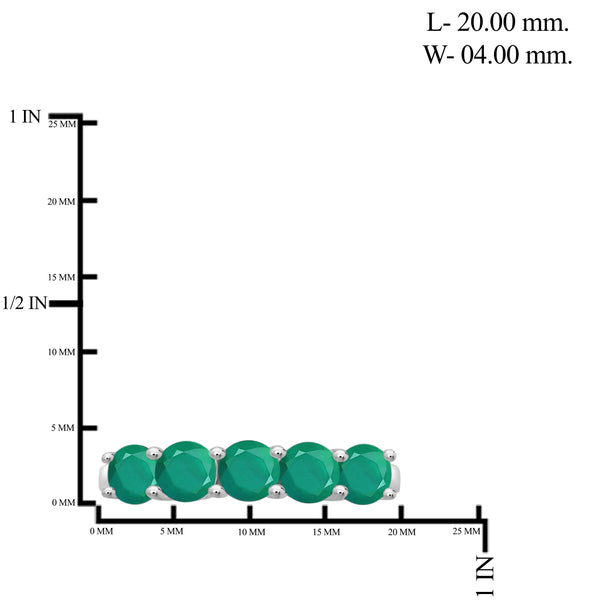 JewelonFire 1 1/2 Carat T.G.W. Emerald Sterling Silver Band- Assorted Colors