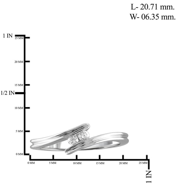 Jewelnova 1/10 Carat T.W. White Diamond 10K White Gold Promise Ring - Assorted Colors