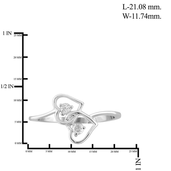 Jewelnova 1/10 Carat T.W. White Diamond 10K Gold Two Stone Ring - Assorted Colors