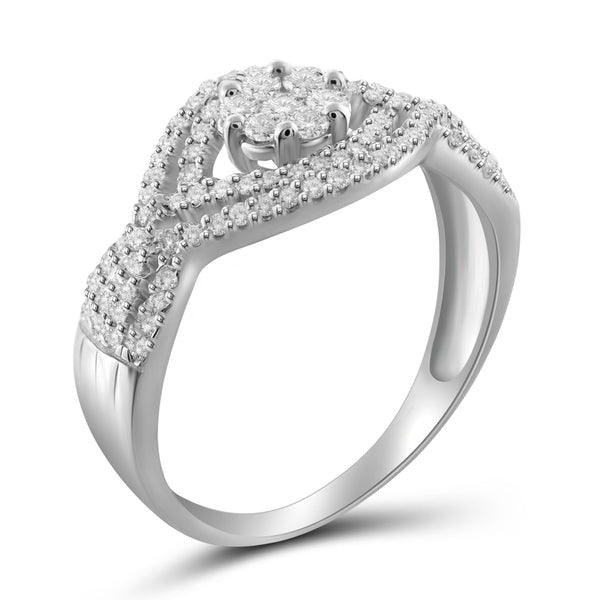 Jewelnova 1/2 Carat T.W. White Diamond 10K Gold Ring - Assorted Colors