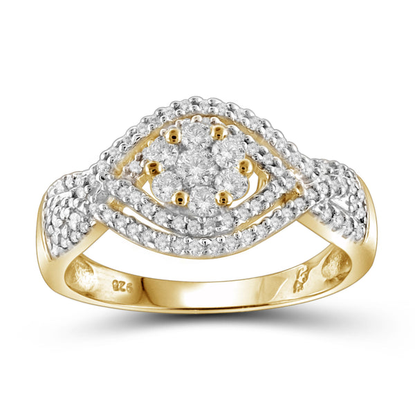 Jewelnova 1/2 Carat T.W. White Diamond 10K Gold Ring - Assorted Colors