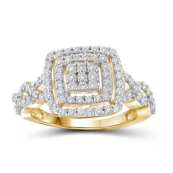 Jewelnova 1.00 Carat T.W. White Diamond 10K Gold Ring - Assorted Colors